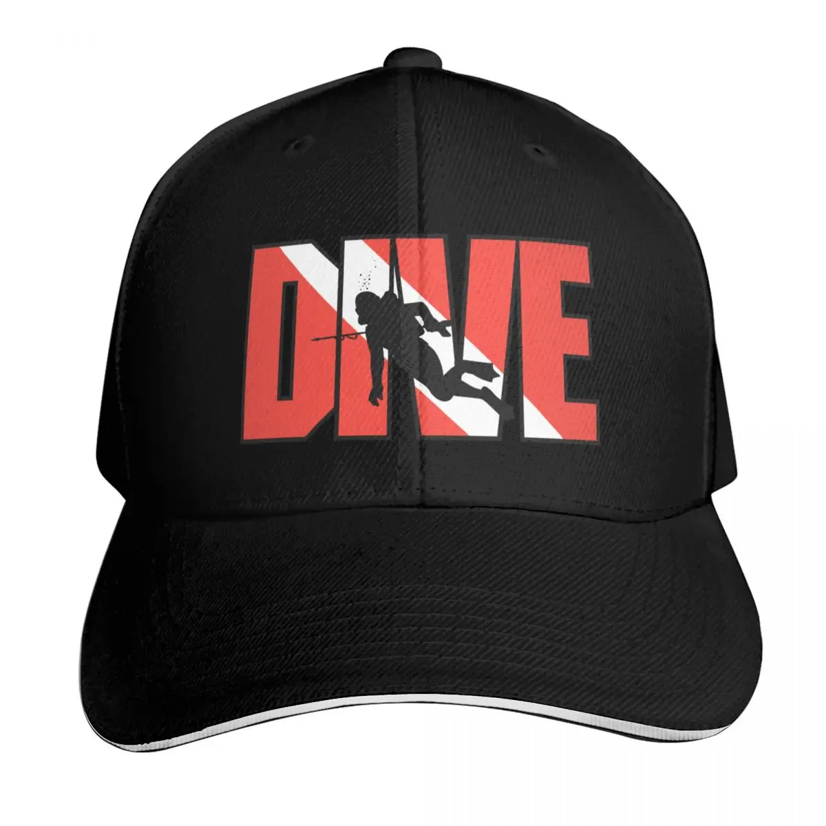 SCUBA Dive Baseball Cap Snapback Flat Bill Strapback Dad Hat Six Panel Structured Crown