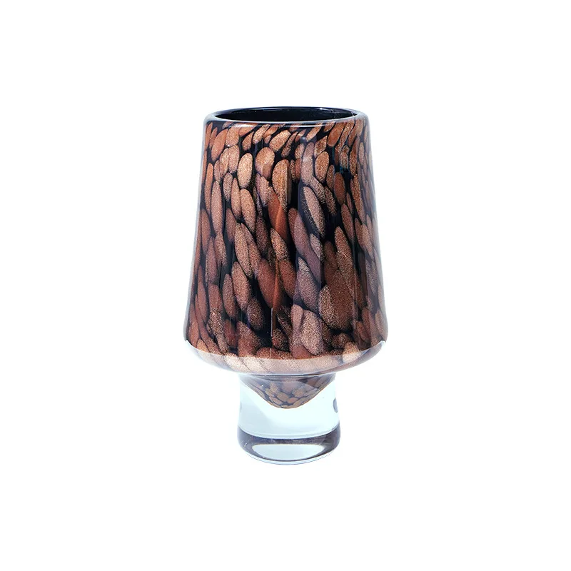

Cultural and creative light luxury amber ice crack glass vase model room living room bedroom entrance glass vase