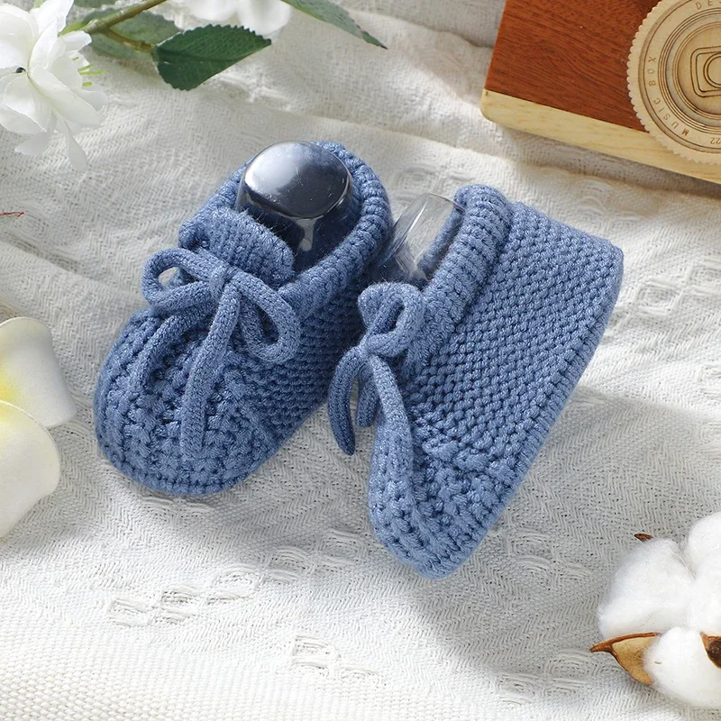 Infant Baby Shoes Knitted Newborn Boys Girl Footwear Fashion Solid Shallow Boots Shallow Kid 0-18M Clothing Accessories Handmade