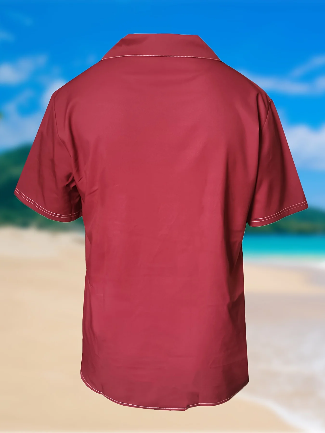 Camisa havaiana listrada masculina, camisa casual de manga curta de botão para resort de praia no verão