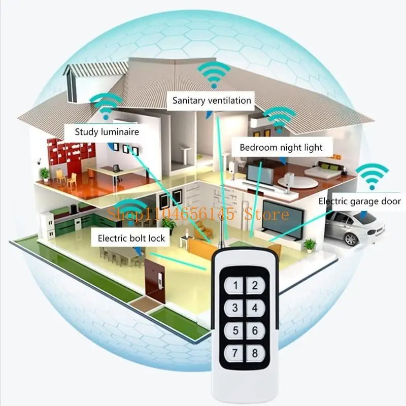 652F 2-key/4-key/6-key/8-key Door Opener EV1527 Learning Code Remote Control 433/315MHz Frequency for Lighting Door Access