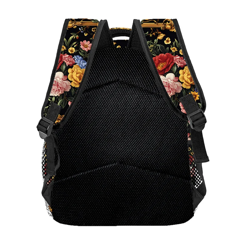 Elegant Floral Print Backpack Lightweight Comfortable Hike Travel Bag with Adjustable Straps Zipper Closure for Beach Yoga - view 5