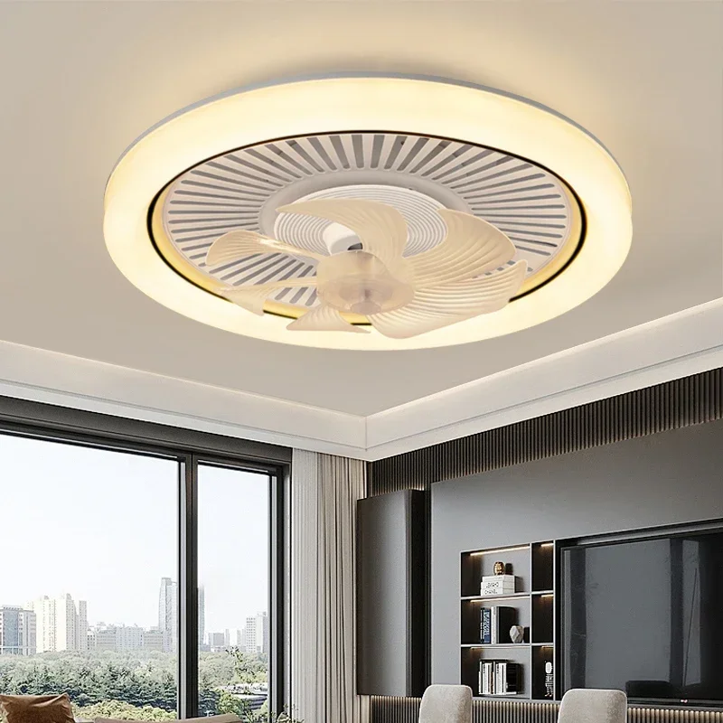

Light luxury ceiling fan light bedroom dining room living room variable frequency silent energy-saving household Black/Gold