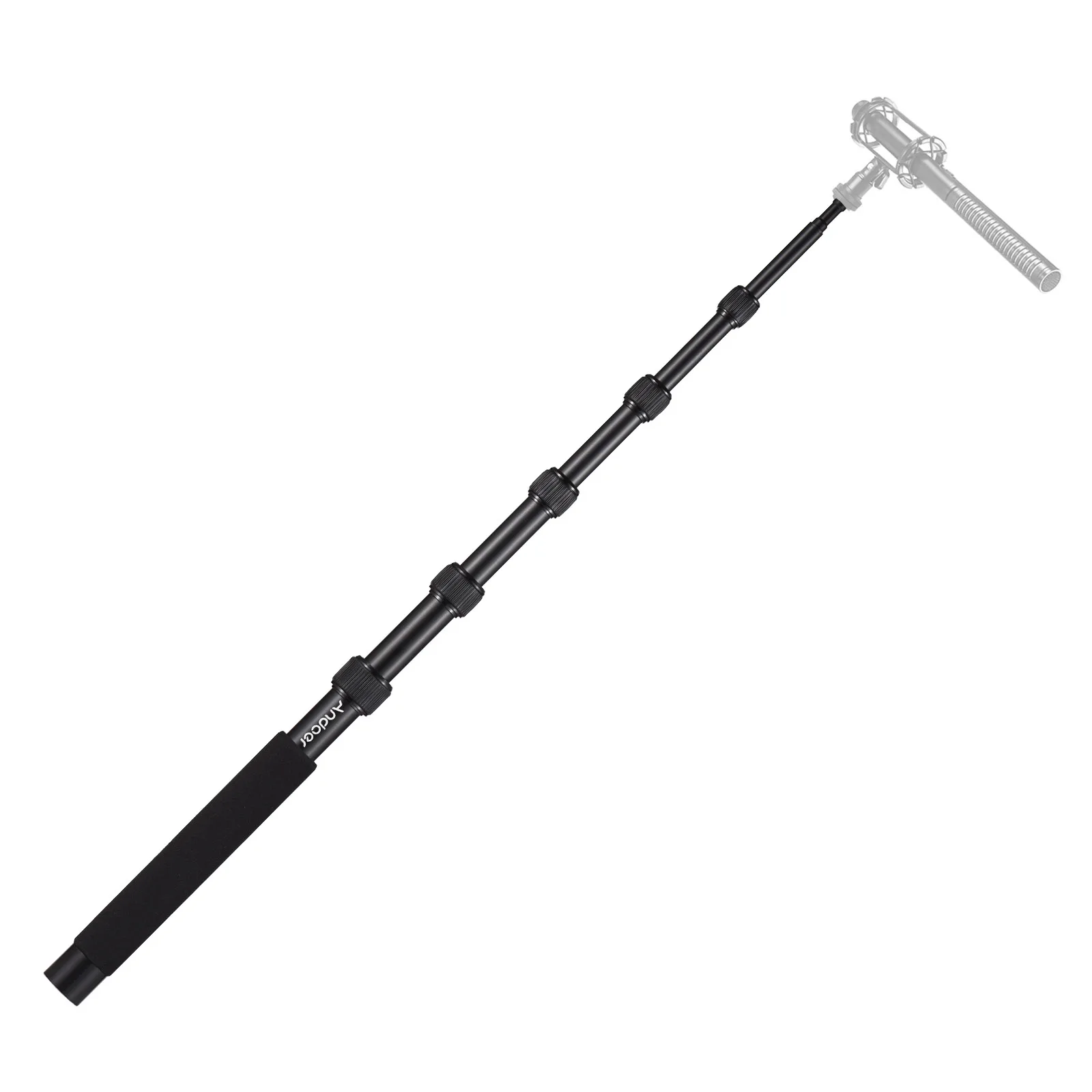Andoer Handmicrofoon Boom Arm 4-delige uitschuifbare microfoonarm Aluminium Boom Pole voor microfoons 1/4 inch schroef en draad