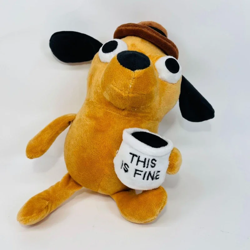 

This is Fine Dog Plush Toys Coffee Dog Stuffed Dolls Cartoon Plushie Figures Sofa Bed Decoration Pillow Kids Xmas Birthday Gifts