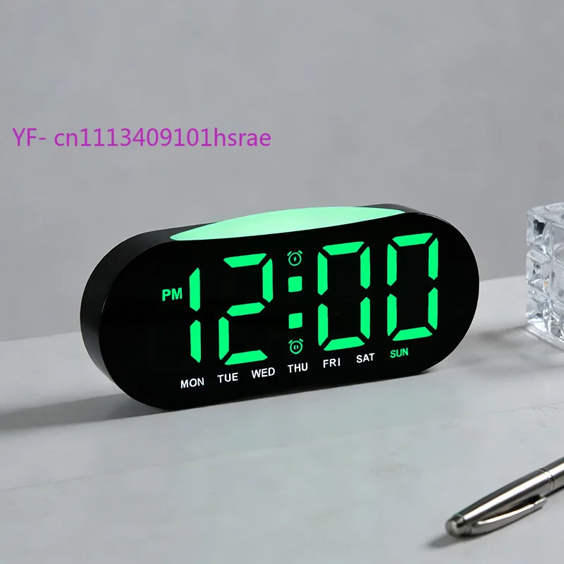 Multifunctional LED Bedside Alarm Clock Minimalist Desktop Clock Week Display for Children Home