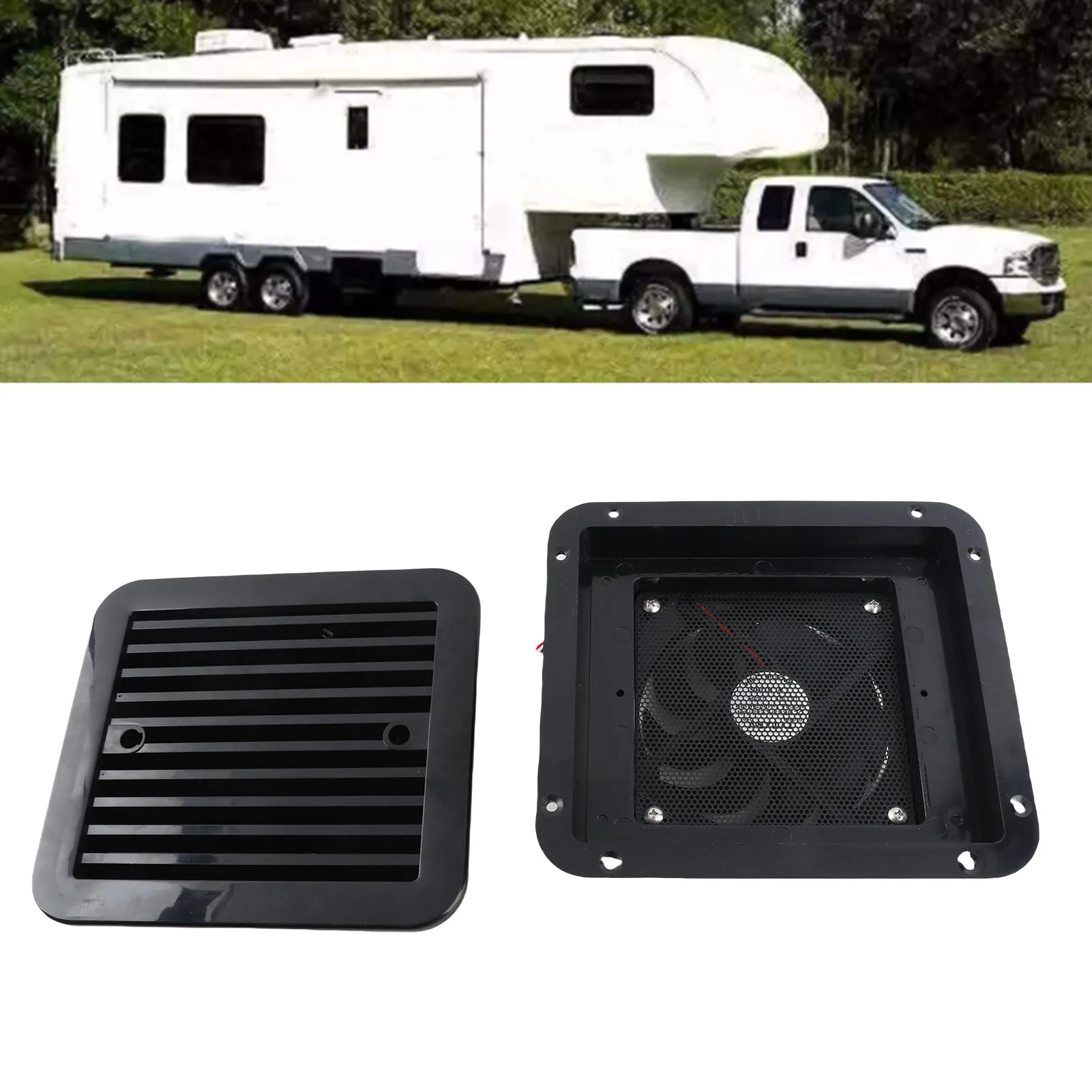 Side  Ventilation 12V 4W Cooling Fan with Shutters Vent One‑Way Side Strong Wind  Exhaust Car Styling  Accessories