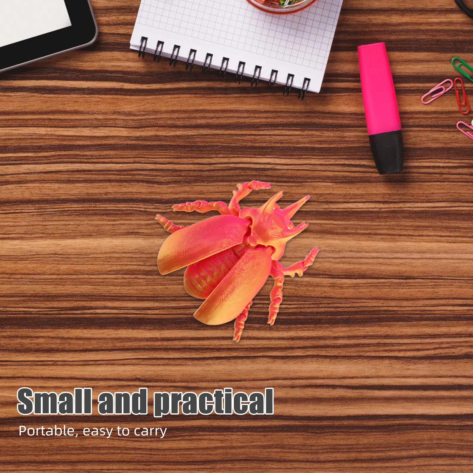 Realistic Printed Beetle Creative Design Movable Fun Decor High Precision Plastic Educational Play Sculpture