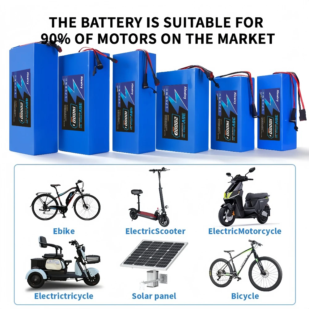 Langstrecken-Lithium-Ionen-Akku 48V 20Ah 16Ah 10Ah - Aleaviy PVC 18650 Lithium-Akku-Pack mit Ladegerät und 30A BMS für Fahrrad/Scooter – Detail 10