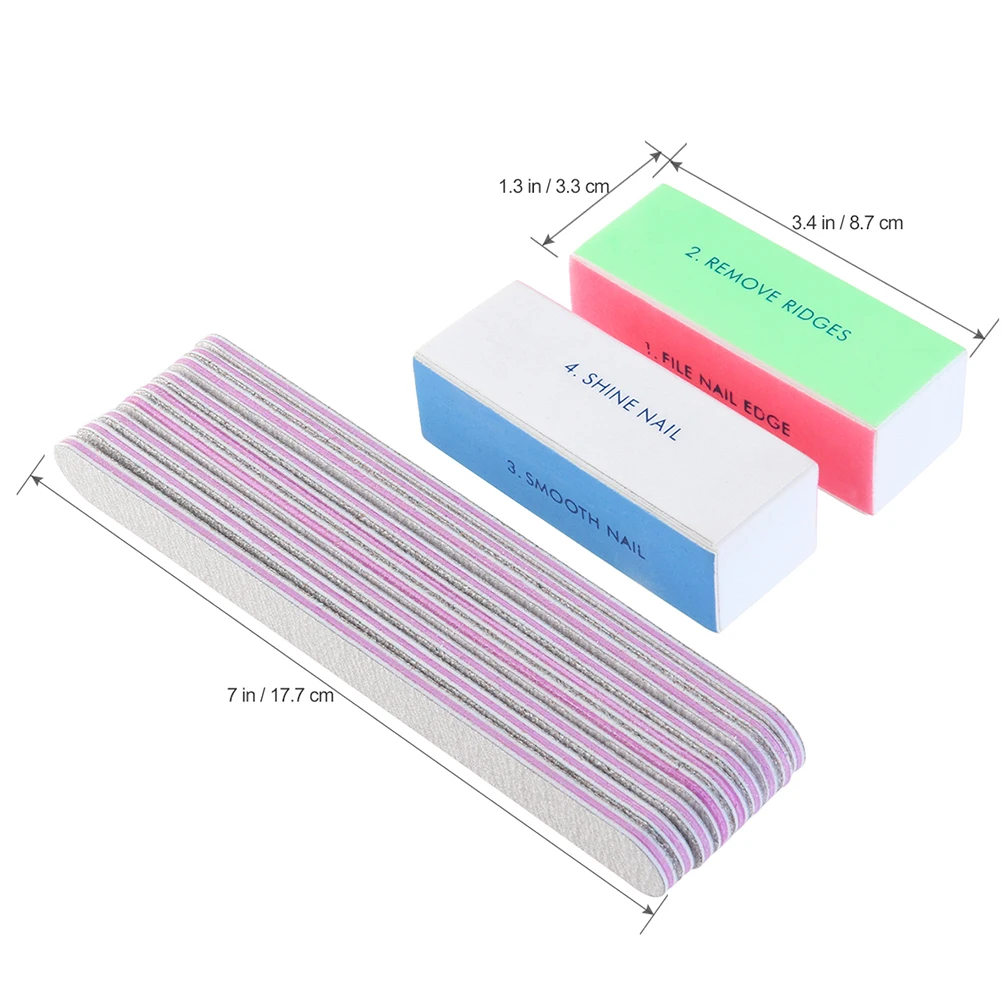 

2pcs Art Shiner Buffer Sanding Block Manicure Polish Double Sided Boards Nail Files With 4 Textured Sides For