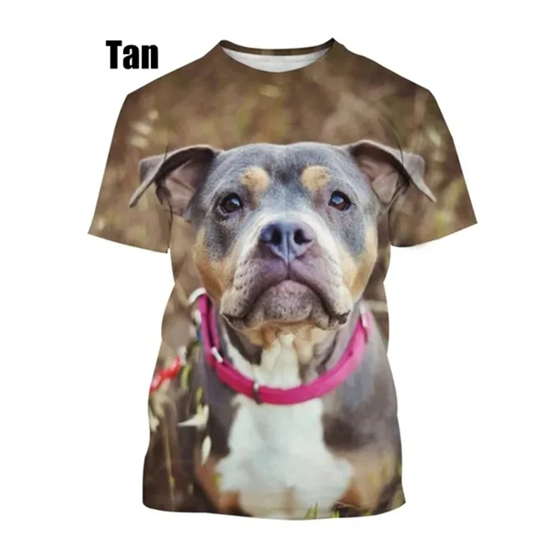 New Fashion Pit Bull 3D Printed T-shirts Summer Casual Men\'swomen\'s Hip Hop Breathable Short Sleeve Trendy Unisex Tops Tshirt