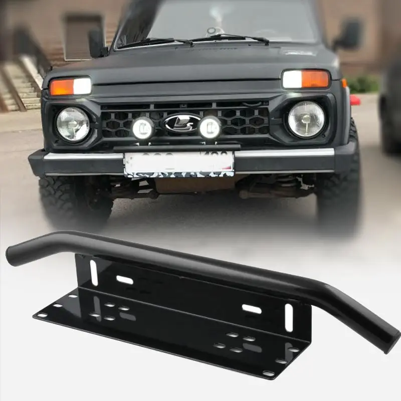 1PC Bull Bar Front Bumper License Plate Mount Bracket Aluminum Alloy Holder for Off Road Car SUV Truck Work Lamp LED Light Bar