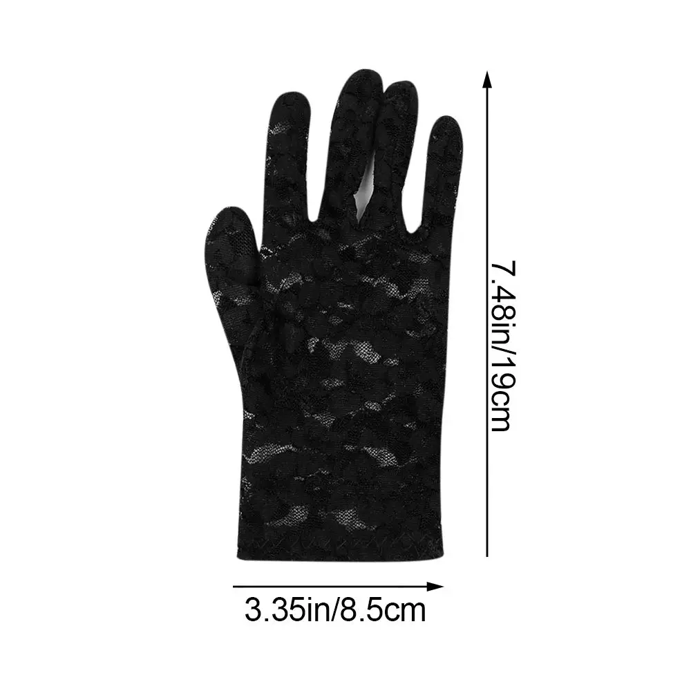 Women Female Driving Goth Party Bride Lace Gloves Hollow-Out Mittens UV Protection Gloves Sunscreen Gloves