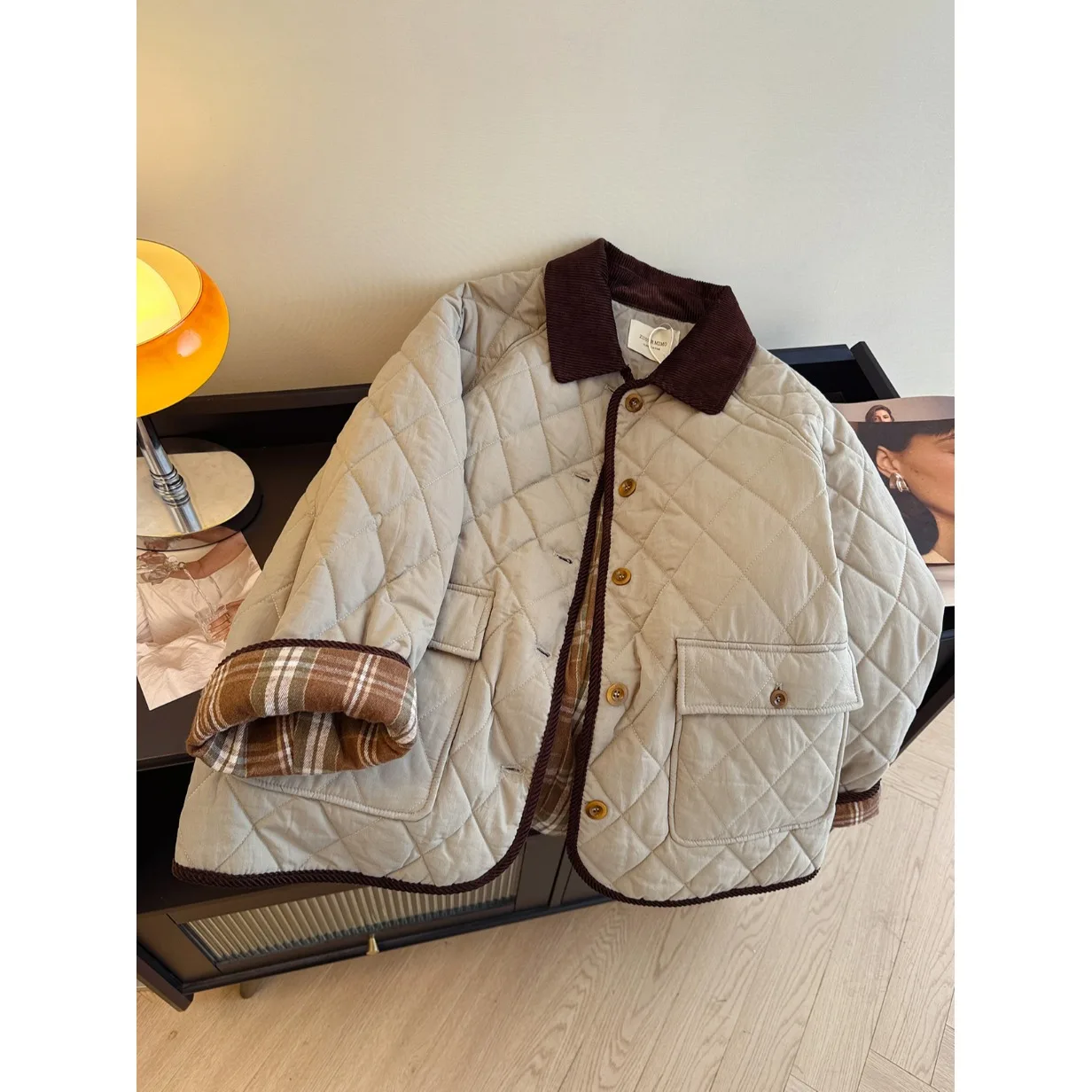 

Women's Mid-Length Thickened Cotton Jacket Collared Coat Korean Style Winter New Arrival Small Size Loose Fit Warm Design