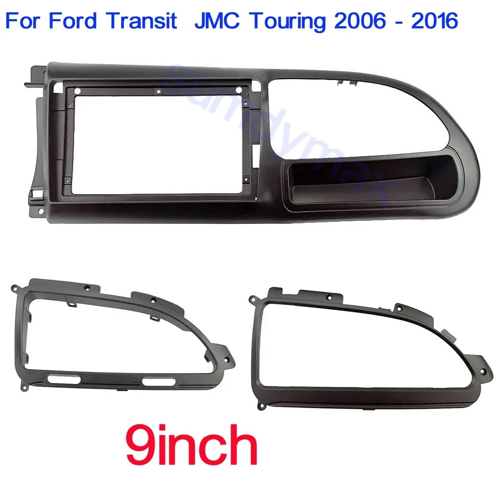 

2Din 9-дюймовая рамка автомобильного радиоприемника для Ford Transit 2006-2016 JMC Touring, комплект крепления на приборной панели, адаптер для крепления