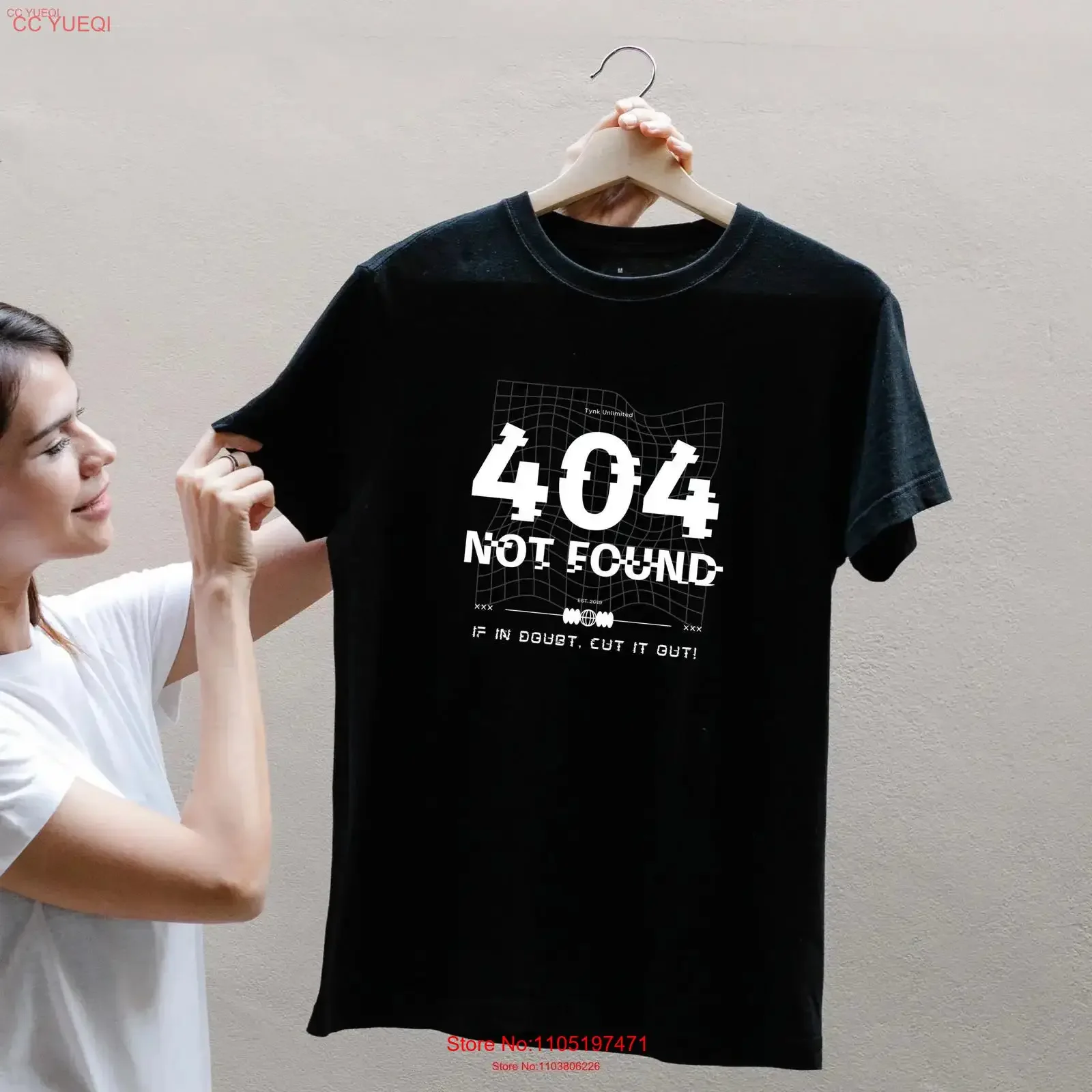 404 لم يتم العثور على تي شيرت قطني ثقيل مطبوع يدويًا عتيق مغسول مريح للارتداء اليومي موضة للجنسين