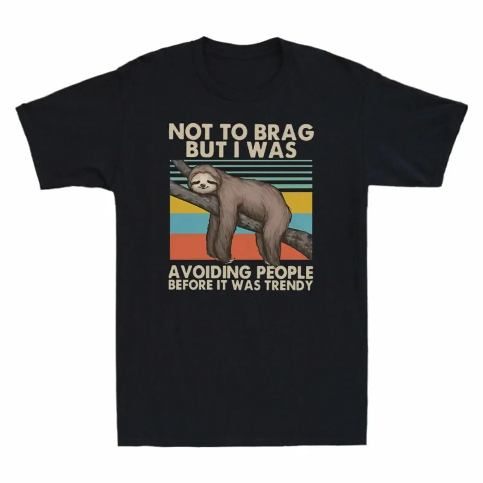 Was Vintage Brag Herren T Shirt Faultier Voiding Schwarz Baumwolle People A But To I Not vintage Washed graphic Stylish