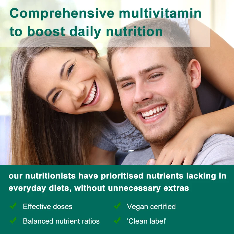 Catfit Multivitamin&Minerals Capsules Men&Women Daily Vitamin Diet Supplement D3 & K2 to Improve Immunity Vitality Hair Skin