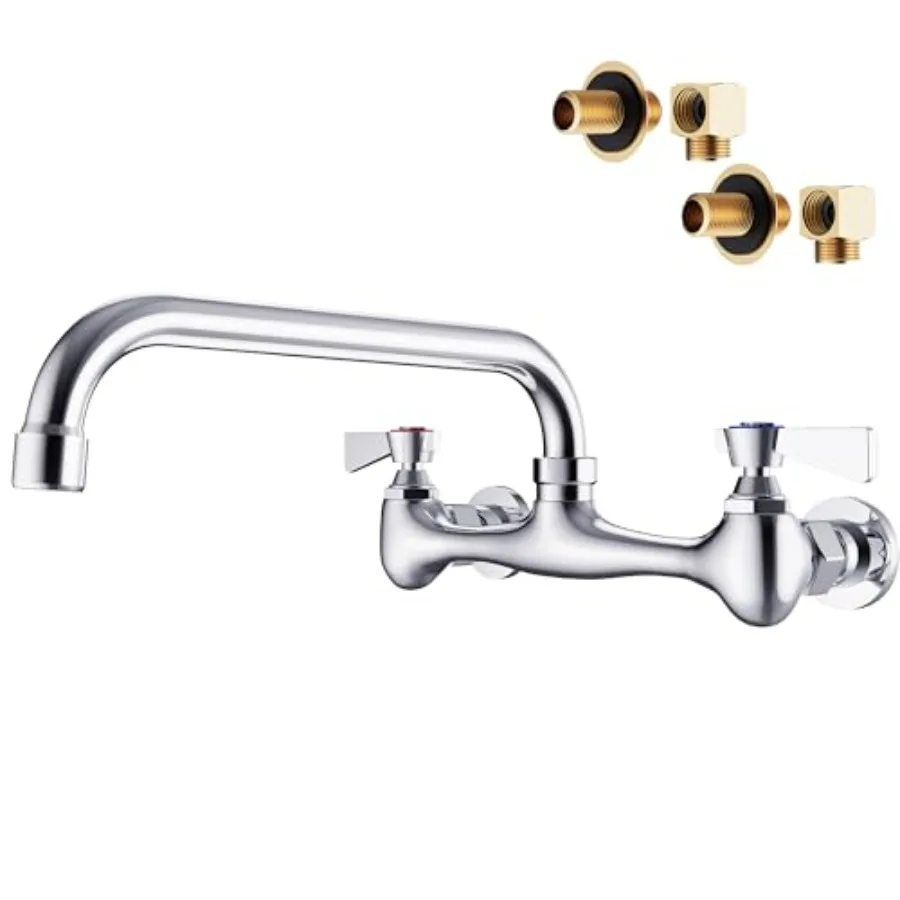 

Wall Mount Commercial Sk Faucet with " Swivel Spout Polish Chrome Brass Utility Sk Faucet for Kitchen Laundry Restaurant dustri