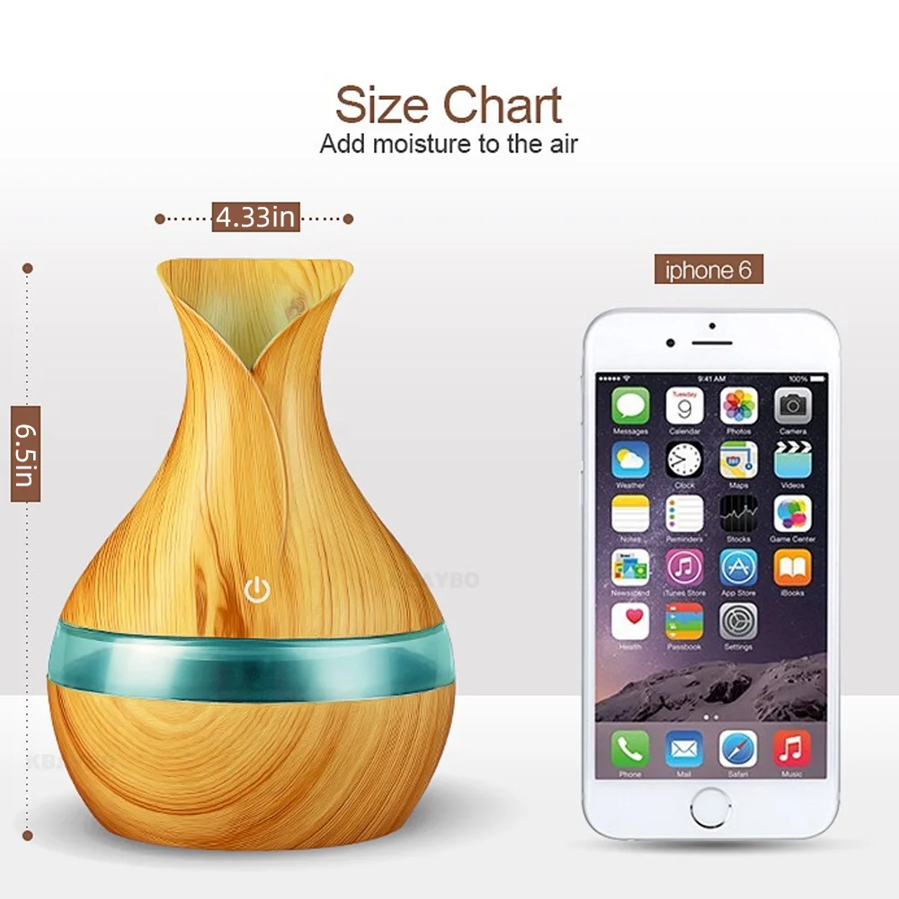 Aromatherapy Humidifier for Sleep 300ml USB Essential Oil Diffuser with Auto Shut Off, Quiet Operation & Soothing Night Light