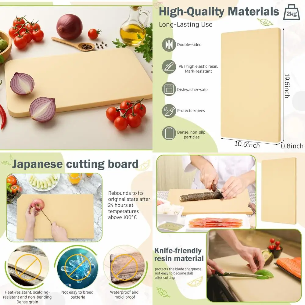 

Professional Sashimi Cutting Board 19.6x10.6x0.8 - High Soft Performance for Kitchen & Restaurants