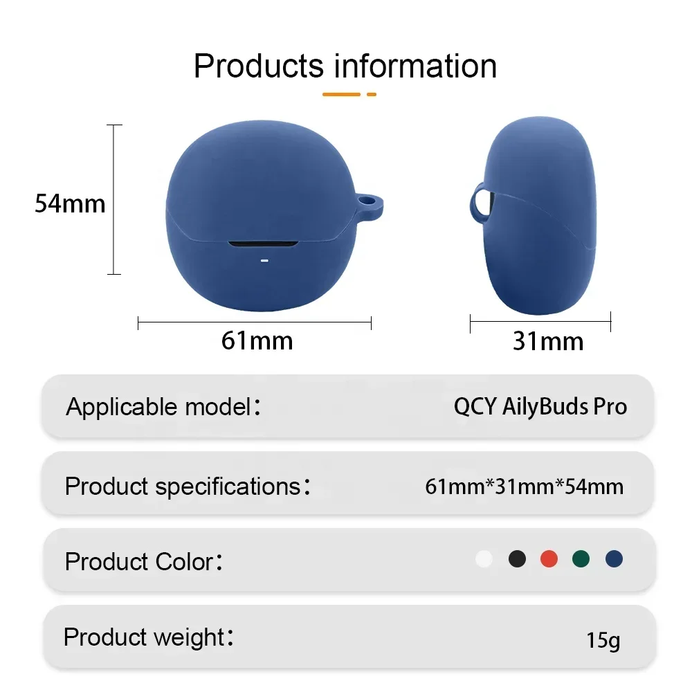 Qcy ailybuds proの保護ケース,ワイヤレスヘッドセット用のHT10ケース,キーリング付き,ケース