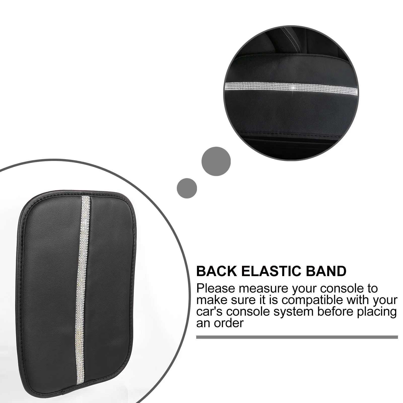 

1Pcs Car Armrest Cushion Rhinestone Pad Auto Armrest Console Protector Easy Install Center Console Cushion Car Accessories