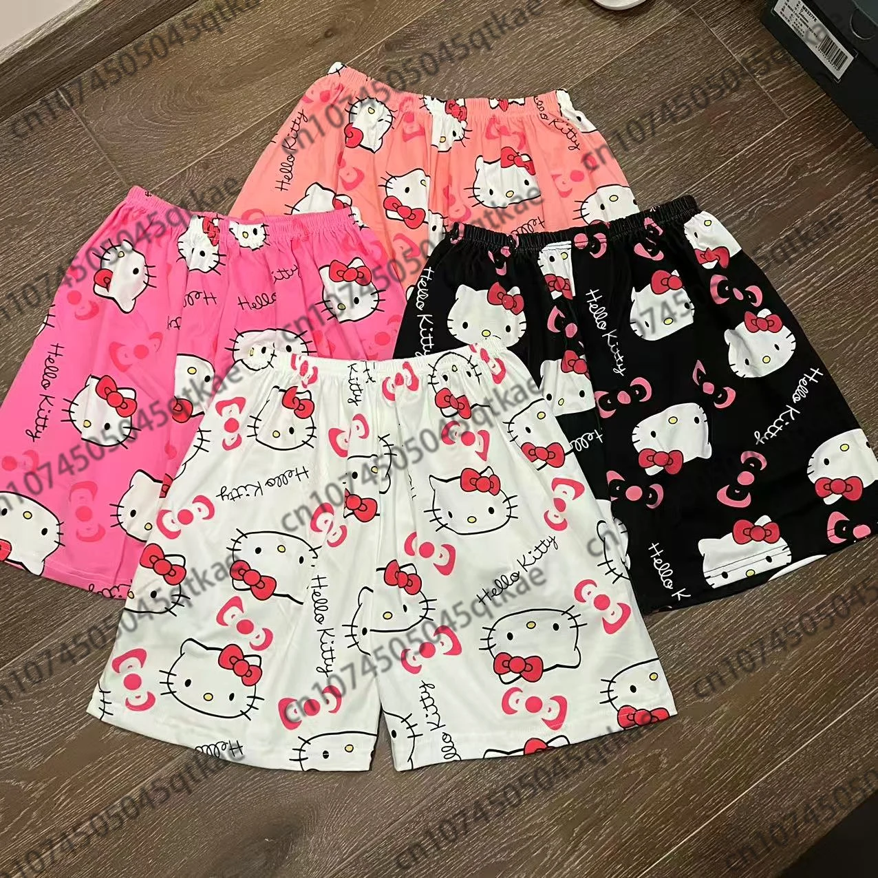 

Модные домашние повседневные брюки Hello Kitty, пижамы для пар, летняя верхняя одежда, короткие прогулочные брюки, мужские шорты с 3D принтом, пижамы