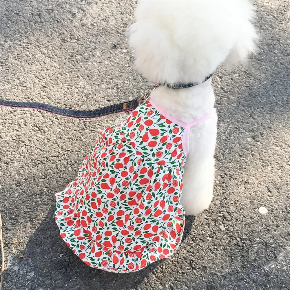 Pet Dress Pleated Hemming Close-fitting Decorating Summer Small Dog Princess Cosplay Costume Dog Skirt High Elasticity