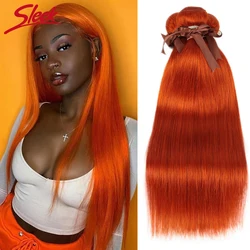 Extensiones de pelo ondulado brasileño liso naranja jengibre elegante, extensión de cabello humano de 8 a 28 pulgadas, extensiones de cabello humano Remy 100%