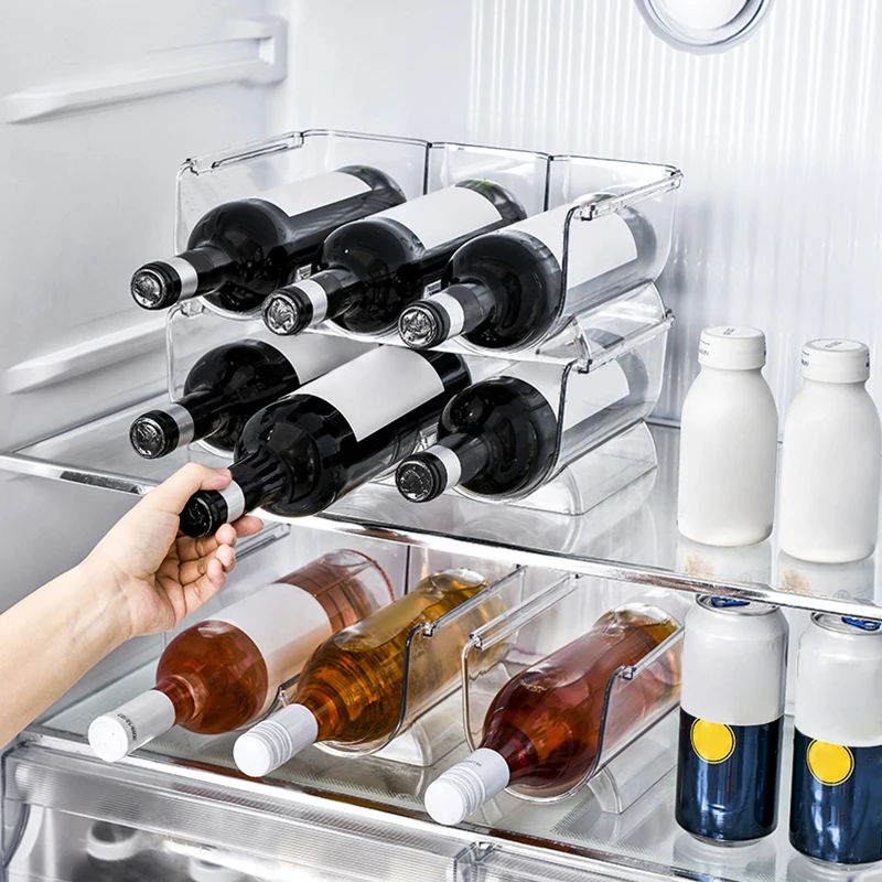 Weinregal, stapelbarer Weinflaschenhalter, Kühlschrank, Schrank, Thekenhalter, Rotwein, Aufbewahrungsständer, Champagner-Wandständer