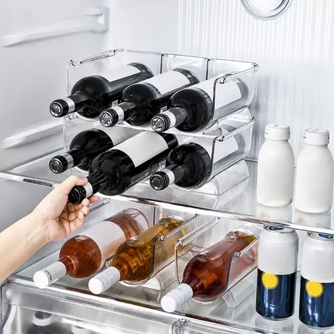 Wine Storage Rack Stackable Wine Bottle Holder Refrigerator Cabinet Counter Holder Red Wine Storage Stand Champagne Wall Stand