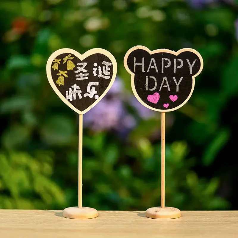 Mini pizarra de madera para el Día de San Valentín, arreglo Floral, decoración de mesa, adorno de Bar, tarjeta de inserción suculenta, etiqueta de precio, 5 uds.