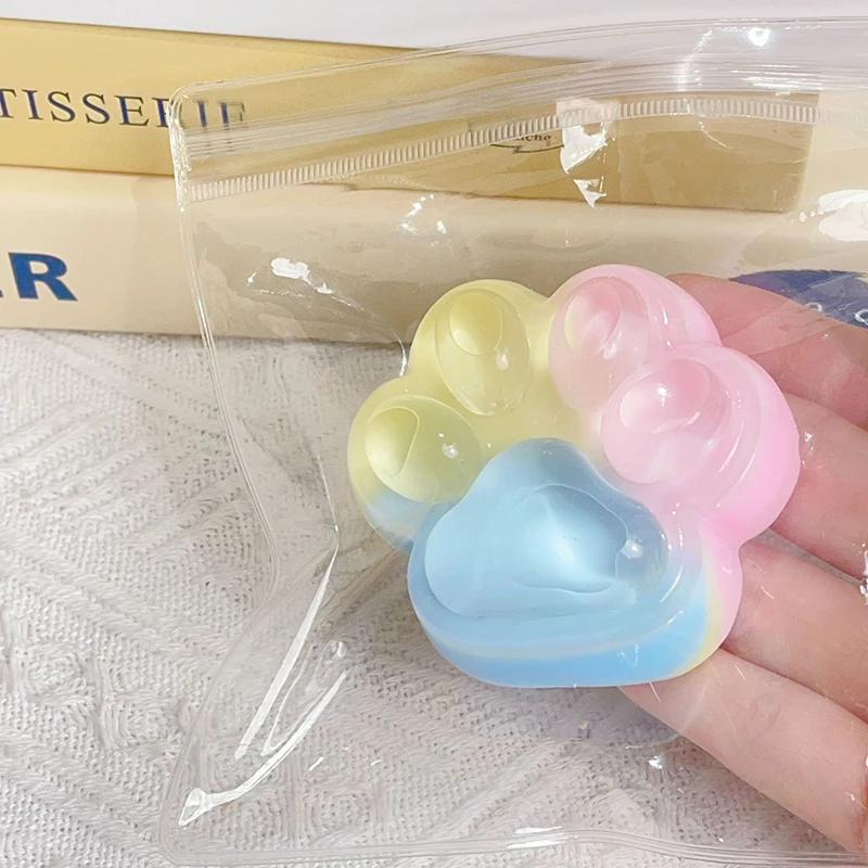 Cat Claw Toy High-value Three-color Rainbow Squeeze Decompression Muddy Sticky Bag Decompression Artifact