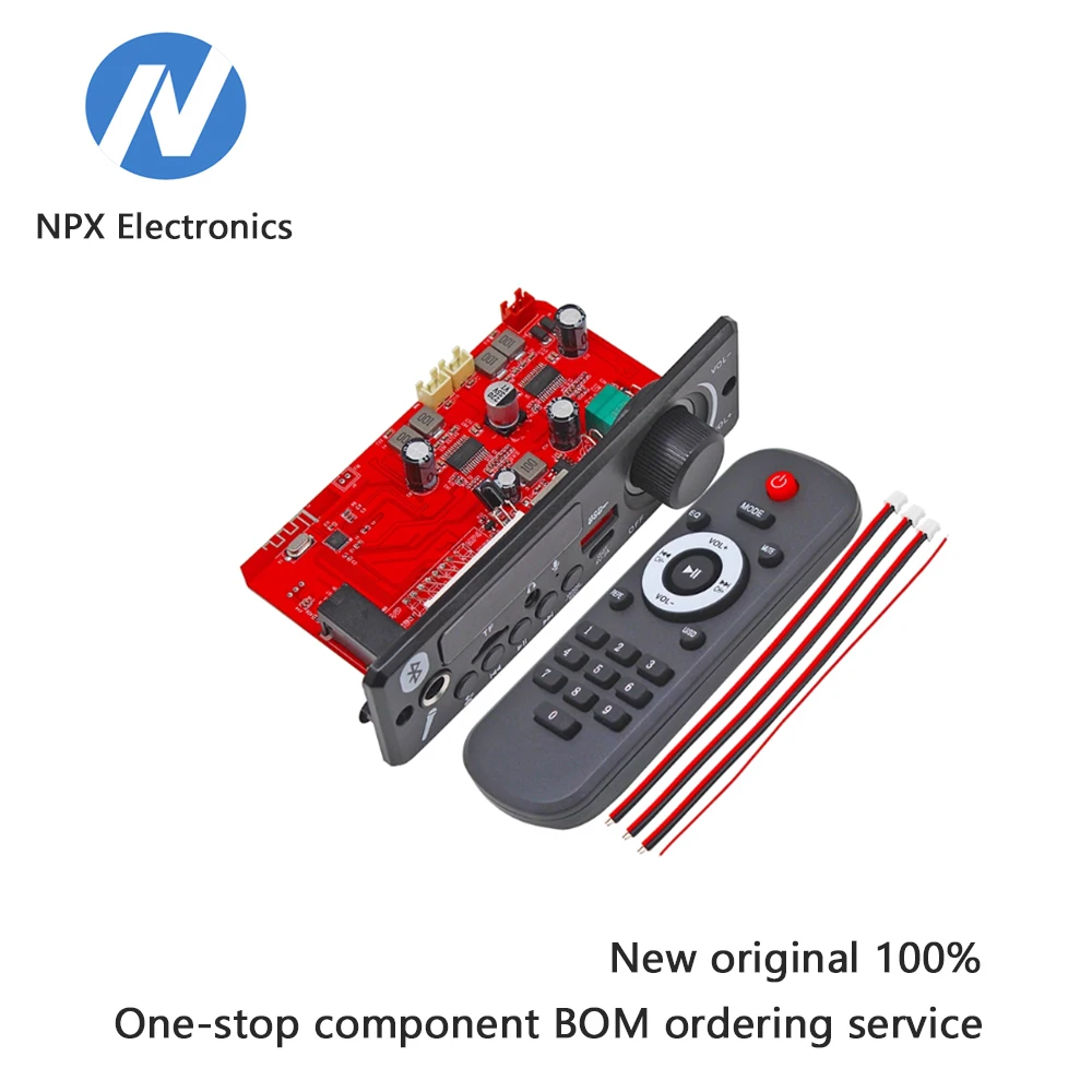 

12V Bluetooth decoding board, 2 * 80W digital amplifiers for two-channel use, with folder and hands-free function