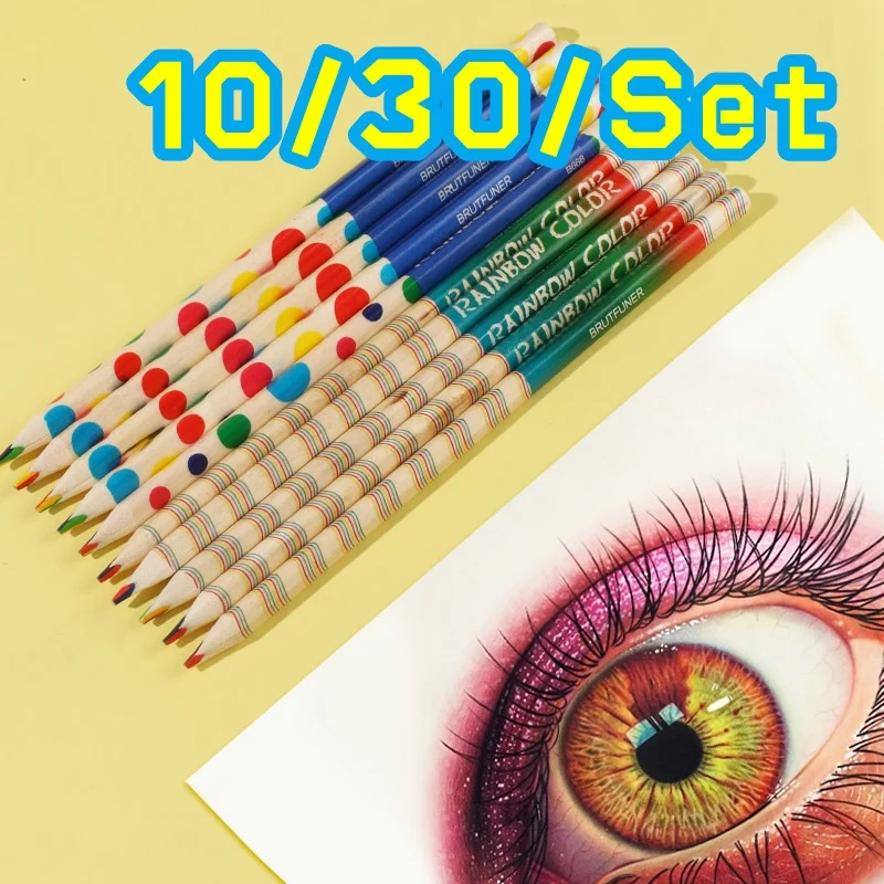 10/30 Stück Regenbogen-Farbstift, 4-in-1-Buntstifte zum Zeichnen, Malen, Schreibwaren
