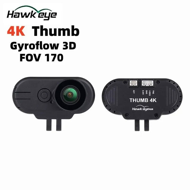 Hawkeye 4K Thumb FPV Camera Gyroflow FOV 170° 4K DC 5~23V 1080P For RC 2.5inch Traversing Droens Fixed-wing DIY Parts