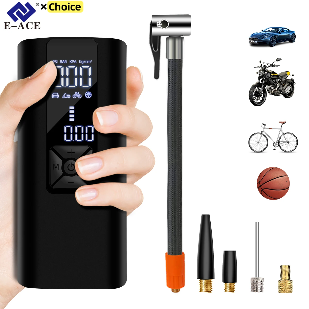 8000mAh Portable Car Air Compressor Electric Tire Inflator Pump 12V 150PSI for Motorcycle Bicycle Boat AUTO Tyre Balls Smart Dig