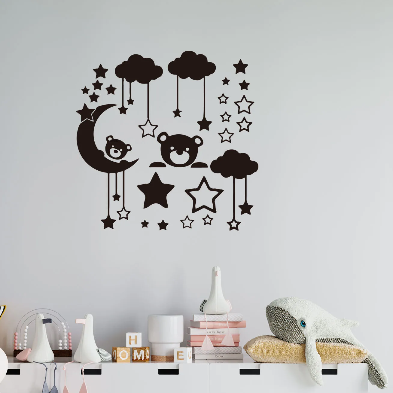 

1 pc new hot sale Wallpaper Moon Bear Vinyl Baby Wall Sticker Wall Decals For Kids Rooms Decor Decoration Accessories Murals