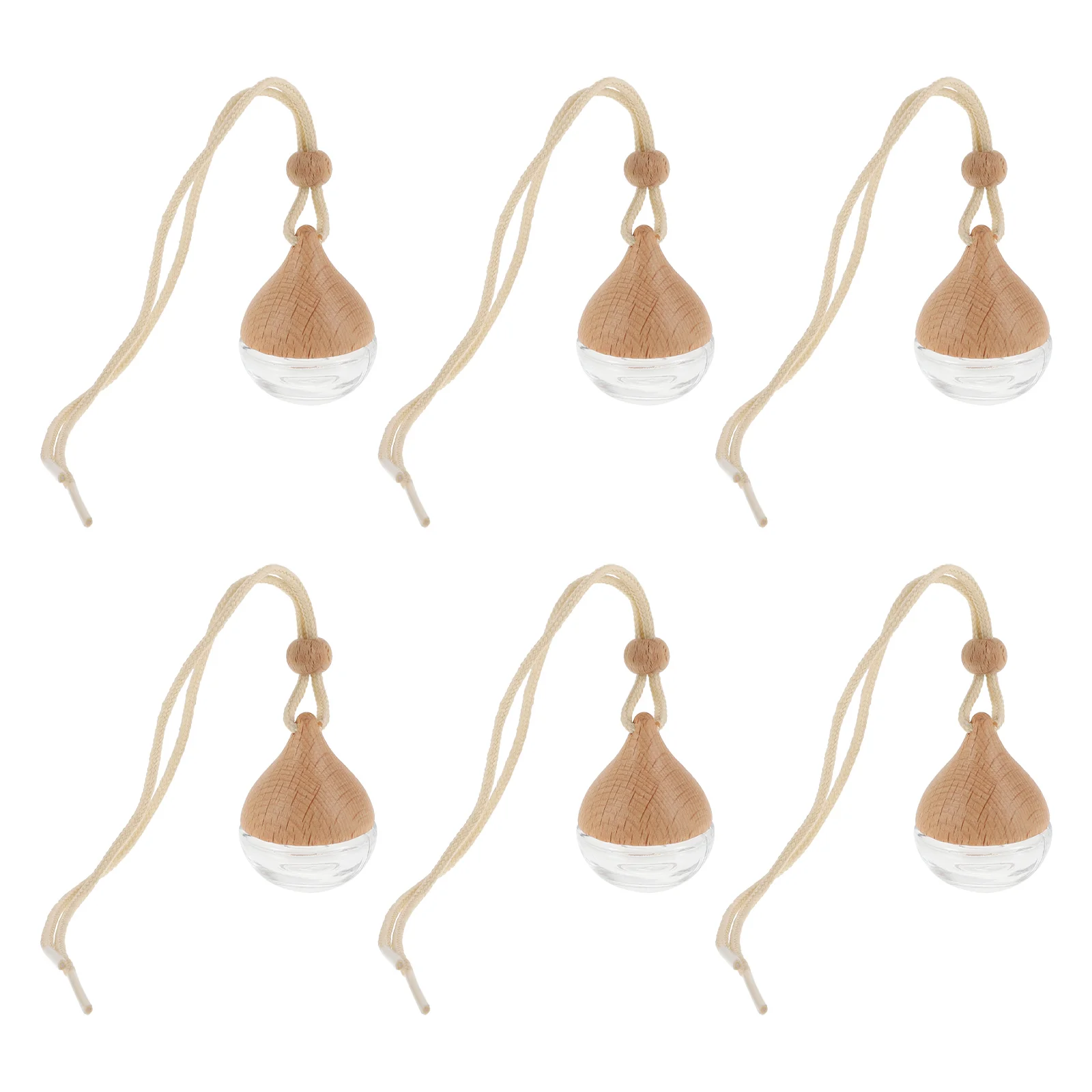 

6 Pcs Aromatherapy Bottles Hanging Ornaments Perfumes for Pendant Car Decoration Decorative Wooden