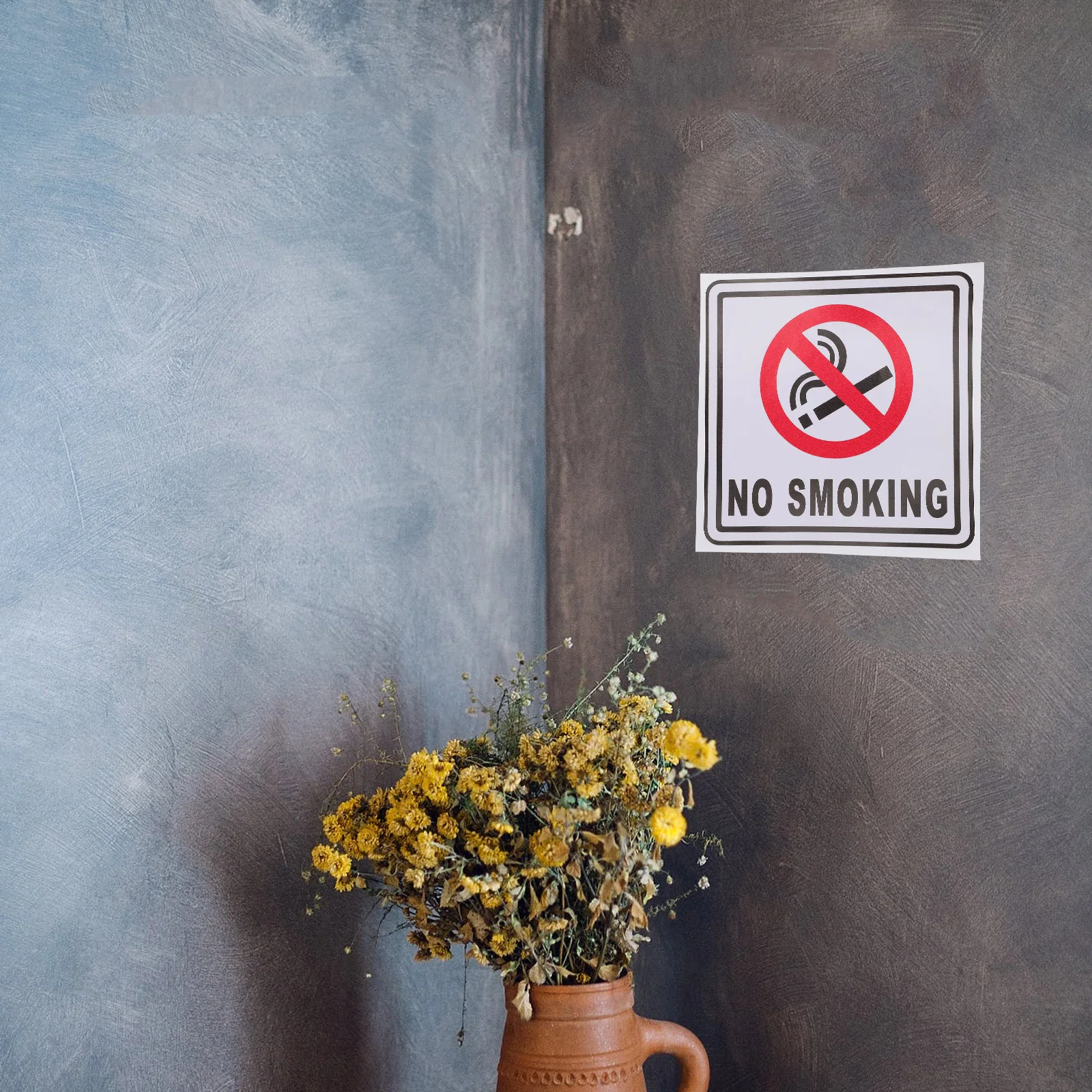 12 قطعة من ملصقات ممنوع التدخين، لاصقة مقاومة للماء، مادة متينة للحيوانات الأليفة، سهلة التركيب، علامات تحذيرية ذاتية اللصق