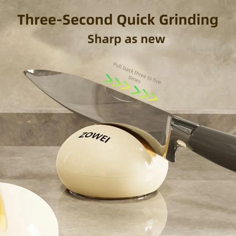 Mini Ball Knife Sharpener Suction Cup Tungsten Steel V-Groove Quick Sharp Kitchen Tool for Knives Scissors Cream Style