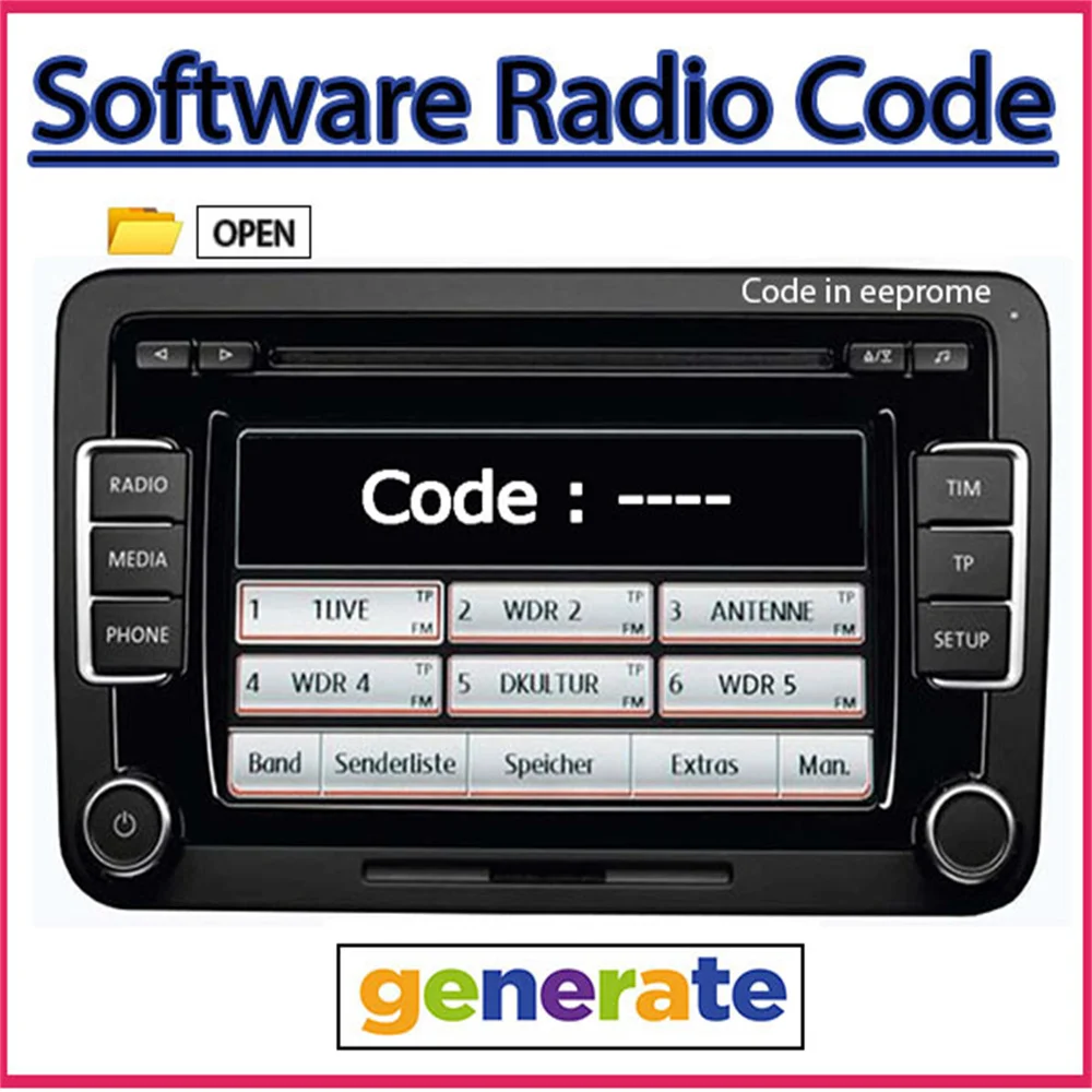 Software Radio Code Original From Eeprome Support Multi-Brand Vehicles