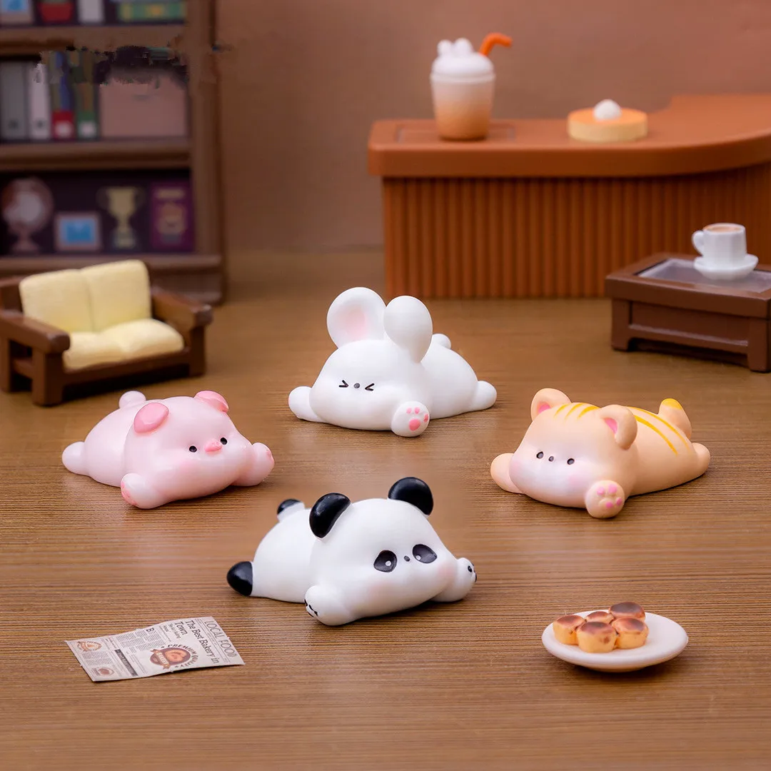 Figurines Miniatures Cute Pig Duck Cat Bear Animals Micro Landscape Ornaments For Home Decorations Room Decor Desk Accessories