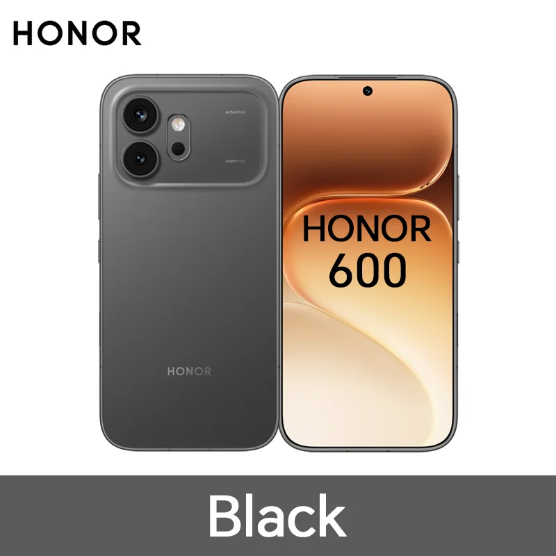 Smartphone HONOR 600 5G Version EU, appareil photo AI ultra-nuit 200MP, 6400mAh, Snapdragon 7 Gen4, bouton AI, écran AMOLED 6,57 pouces, Supercharge 80W