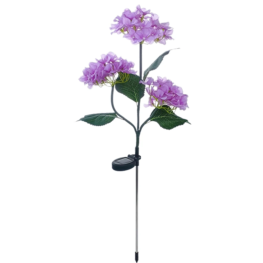 

Садовые светильники на солнечных батареях с 3 головками в форме гортензии, водонепроницаемые, светодиодные, декоративные, для дорожек, с регулируемой железной проволокой, для двора