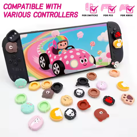 4PCS Silicone Thumbstick Grip Cap For NS Switch 2 PS5 PS4 Xbox Series X/S Controller Accessories Game Joystick Protective Caps