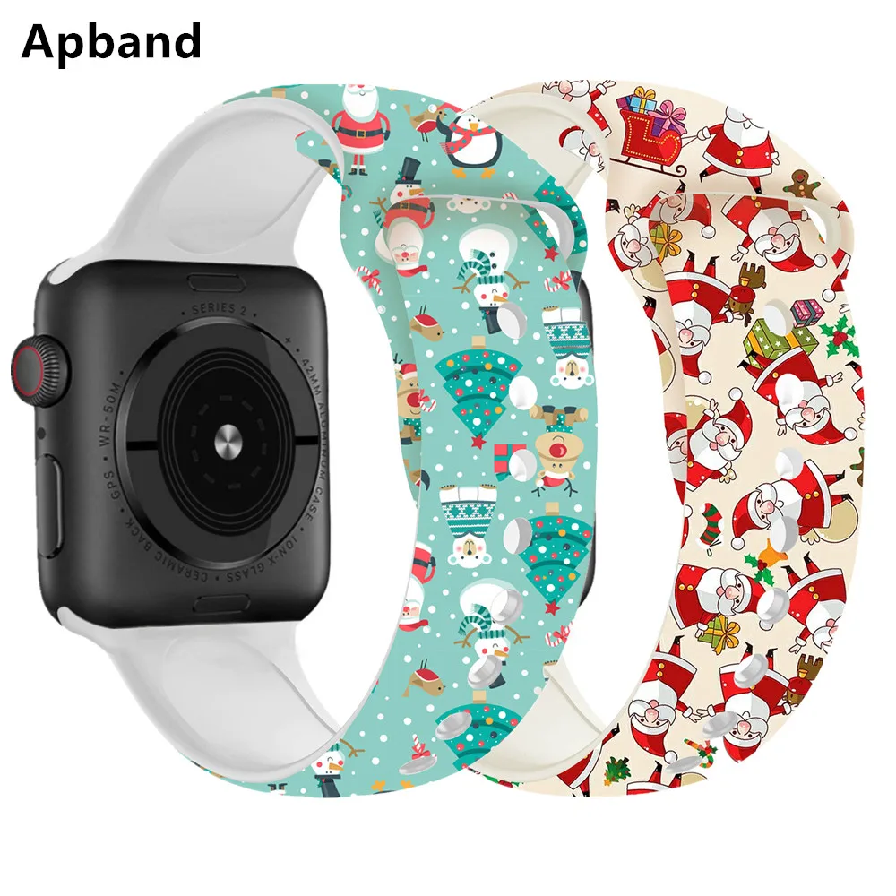 Christmas strap For Apple Watch band 45mm/41mm 44mm 40mm 49mm 42mm Cartoon watchband Bracelet IWatch series ultra 5 4 3 6 SE 7 8 - view 2