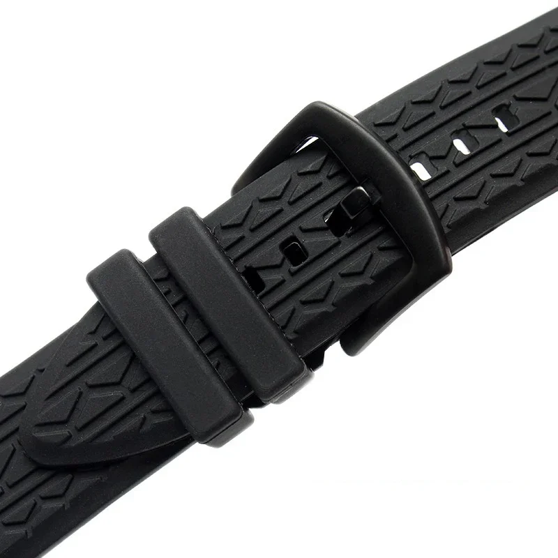 High quality 24mm black silicone straps for Porsche design p6612 watch strap watchband belt Wristband Replacement Watch Bracelet