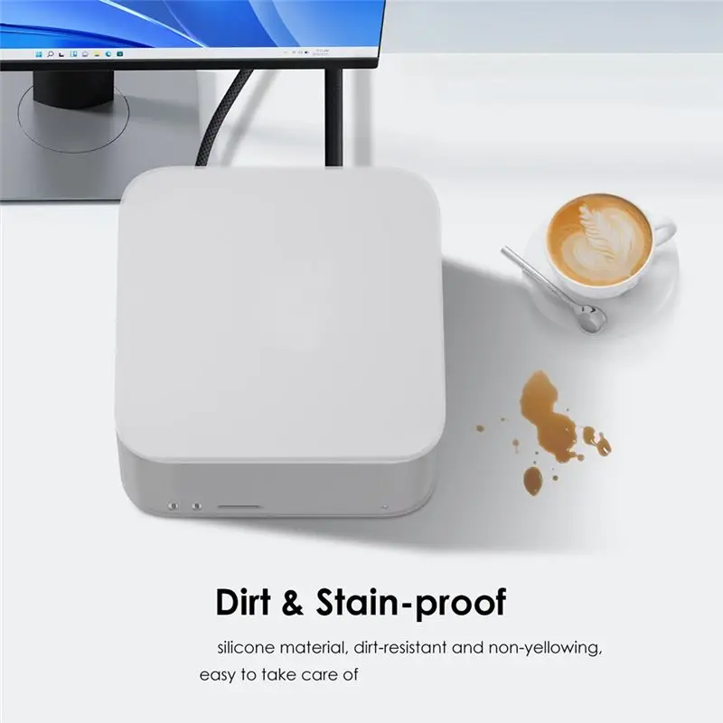 AEE7-Silicone Case For Mac Studio 2025 Anti Scratch Soft Skin Waterproof Silicone Protective Case For Mac Studio